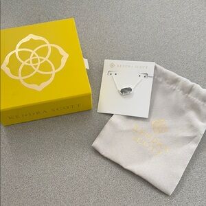 Kendra Scott Silver Necklace with Dark Stone